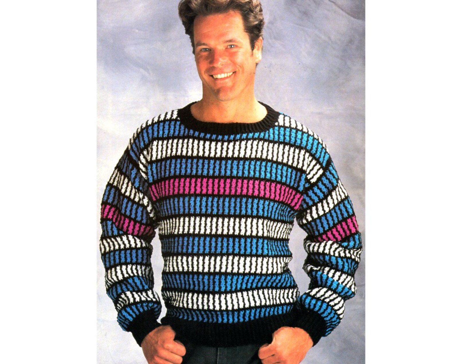 Mens Sweater Crochet Pattern Vintage Mans Sweater Crochet Pattern PDF ...