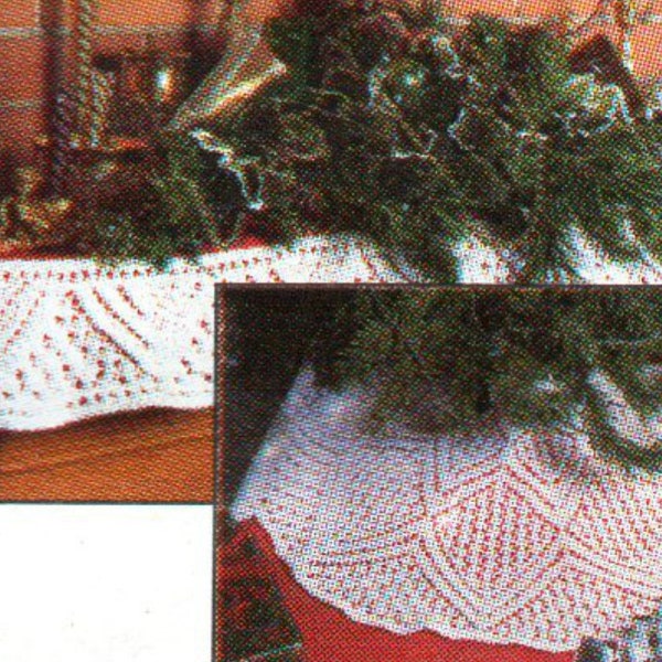 Christmas Tree Skirt Knitting Pattern and Fireplace Mantle Scarf Knitting Pattern PDF Instant Download