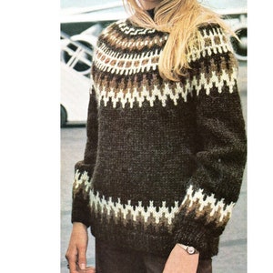 Modello di maglia per maglione Fair Isle Modello di maglia per maglione islandese PDF Download immediato