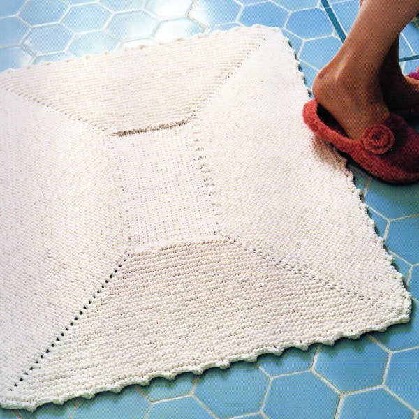 Bathmat Rug Knitting Pattern Area Rug Knitting Pattern PDF Instant Download