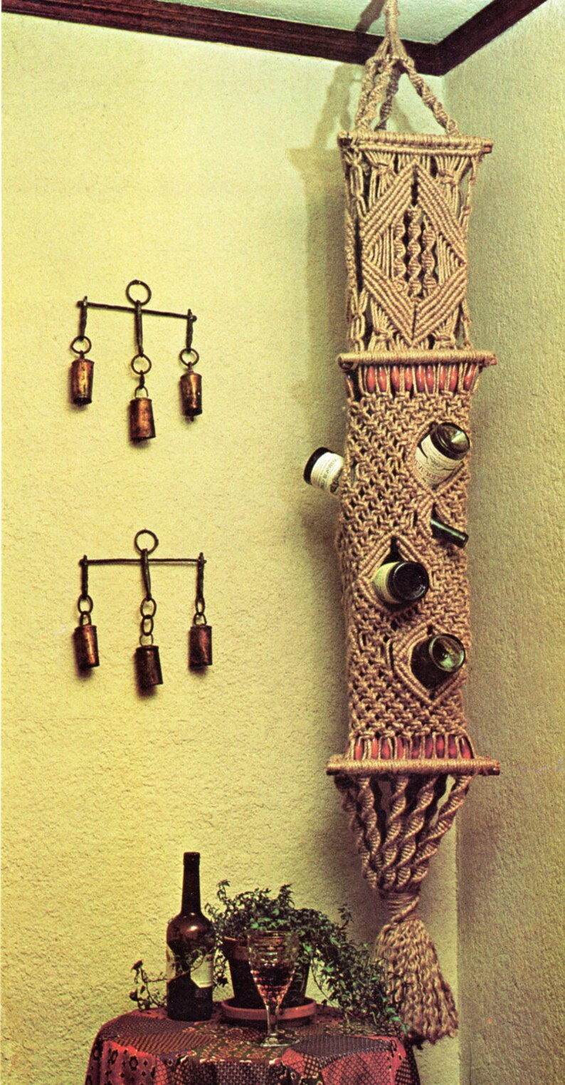 Hanging Wine Rack Macrame Pattern Wine Bottle Holder Macrame Pattern 6