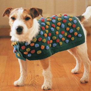 Dog Bobble Sweater Coat Knitting Pattern Dog Sweater Coat Knitting Pattern XXS Through XXL PDF Instant Download