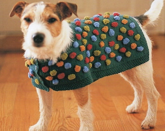 Dog Bobble Sweater Coat Knitting Pattern Dog Sweater Coat Knitting Pattern XXS Through XXL PDF Instant Download