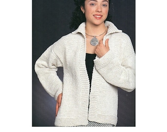 Cardigan Sweater Knitting Pattern Vintage Sweater Jacket Knitting Pattern PDF Instant Download