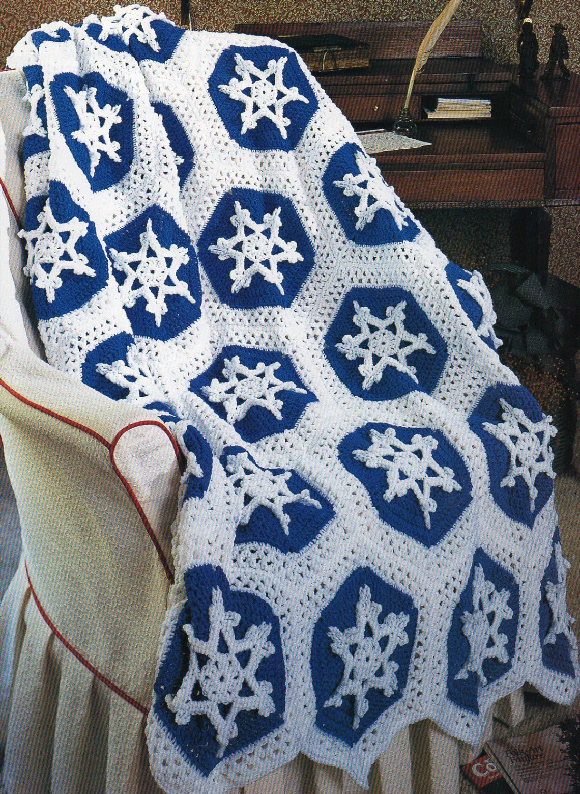 Snowflakes Afghan Crochet Pattern Christmas Holiday Afghan Etsy