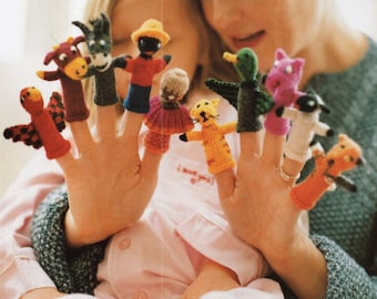 10 Old MacDonald Farm Finger Puppets Knitting Pattern  Nursery Rhyme Finger Puppet  Knitting Pattern PDF Instant Download