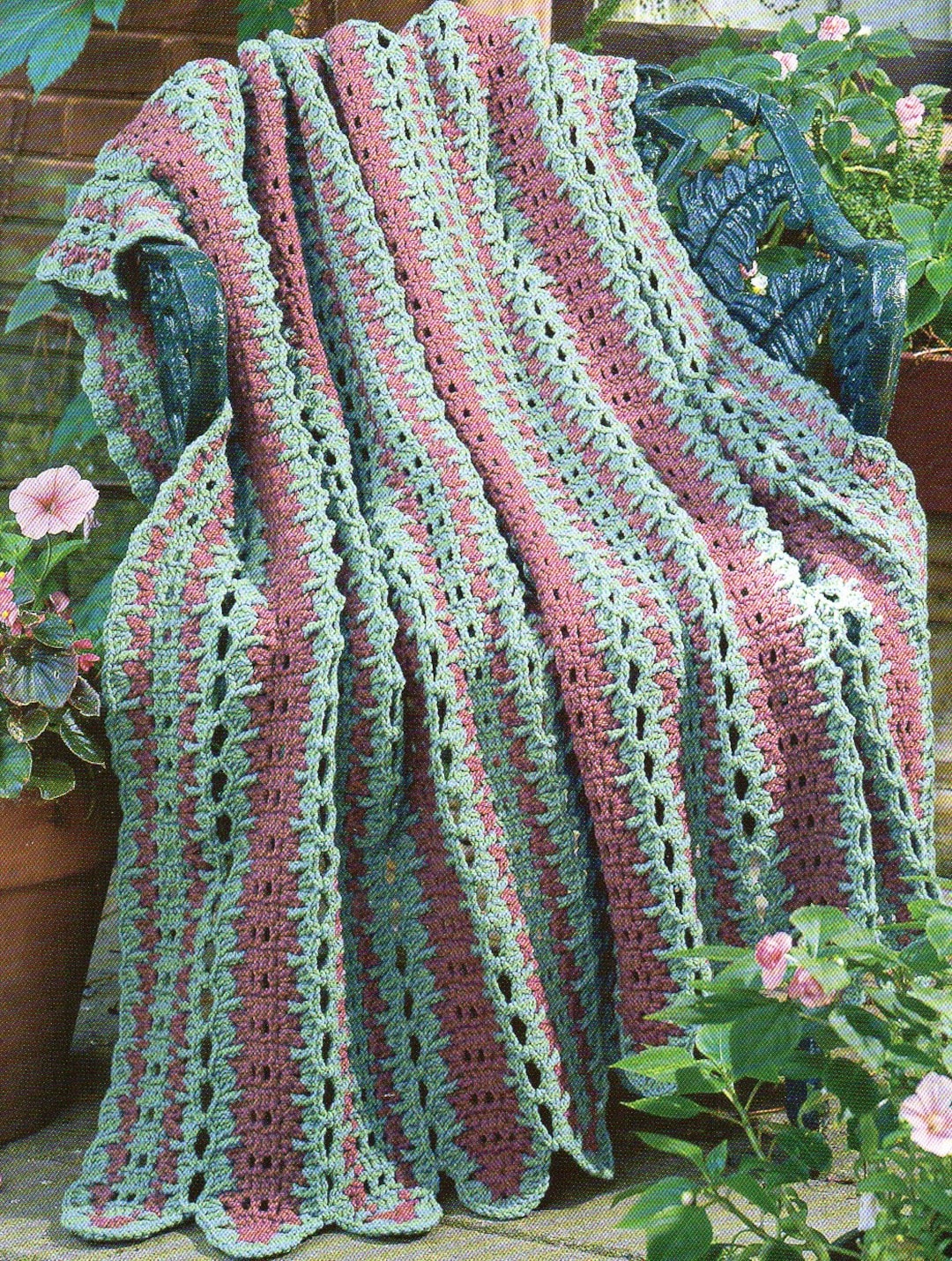 Strips Afghan Crochet Pattern Afghan Throw Blanket Crochet Pattern PDF