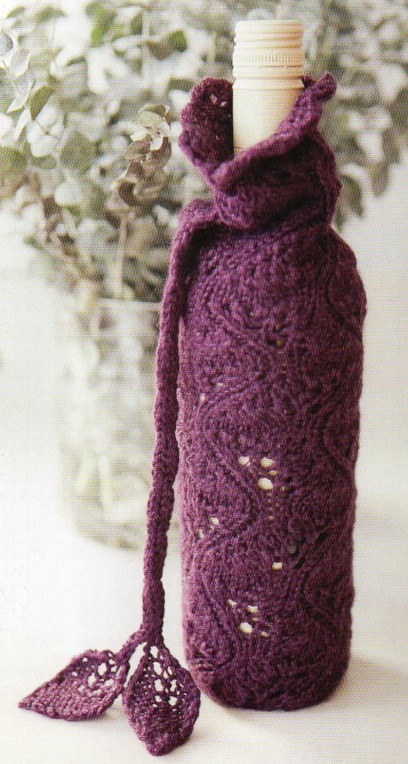Wine Bottle Cozy Knitting Pattern Wine Bottle Cover Knitting Pattern ...