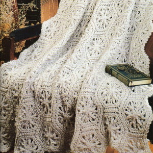 Patrón de copos de nieve afganos de crochet Patrón de manta afgana de crochet con motivo de nieve Descarga instantánea en PDF