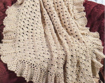 Modello all'uncinetto afgano con bordo extra largo Modello all'uncinetto afgano con bordo ampio Download immediato in PDF