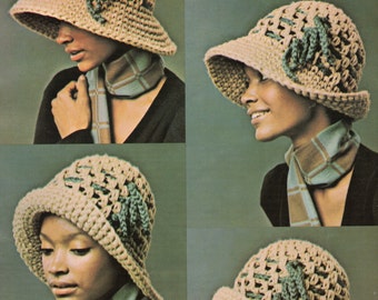 Wide Brim Cloche Hat Crochet Pattern Large Brim Hat Cap Crochet Pattern PDF Instant Download