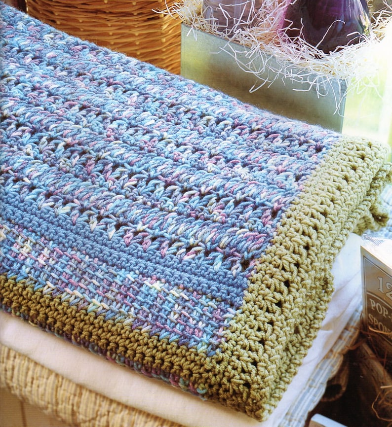 Wide Border Afghan Crochet Pattern Textured Afghan Crochet Etsy