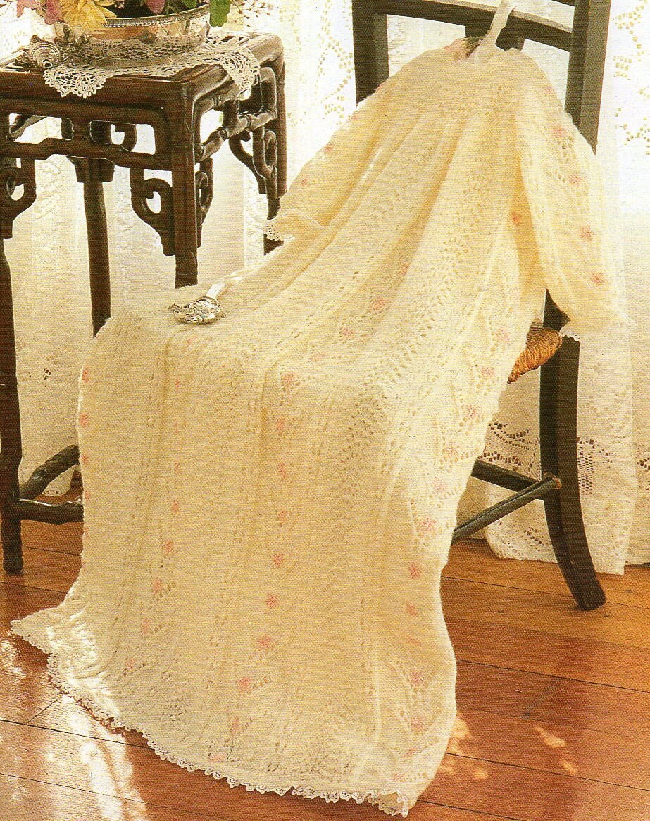 Long Christening Gown Knitting Pattern Baptism Gown Knitting Pattern