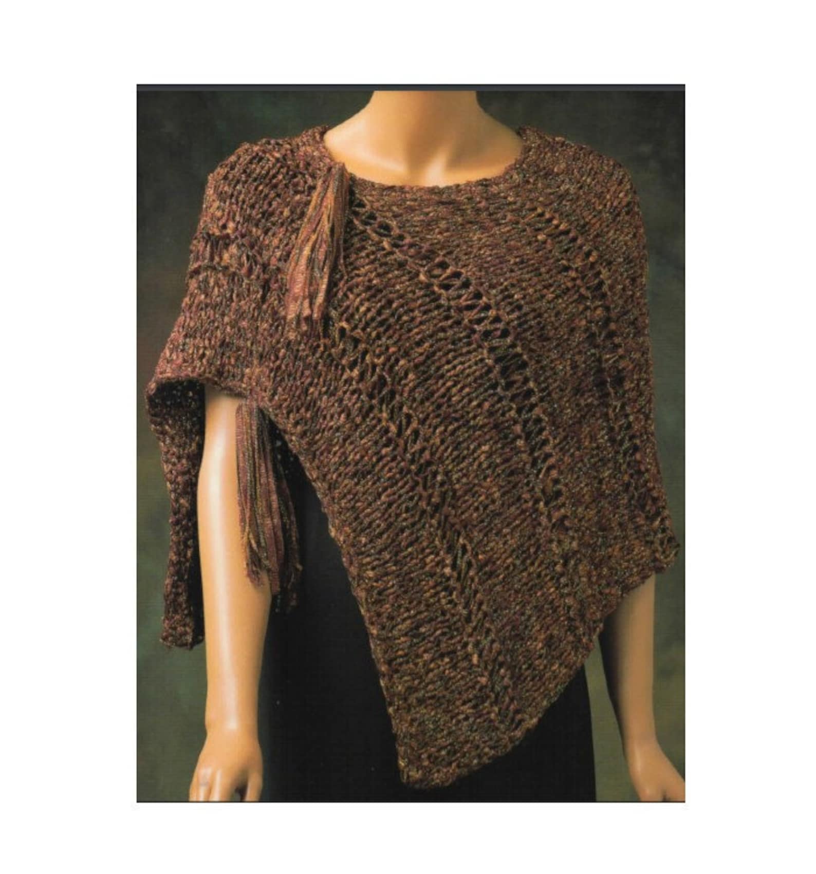 Asymmetrical Cape Poncho Knitting Pattern Poncho Cape Knitting Pattern ...