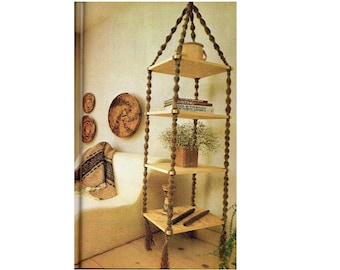 Padrão de Macramê para Prateleira Suspensa de 1,80m de Altura, Estilo Vintage, em Corda de Juta, para Pendurar em PDF (Download Imediato)