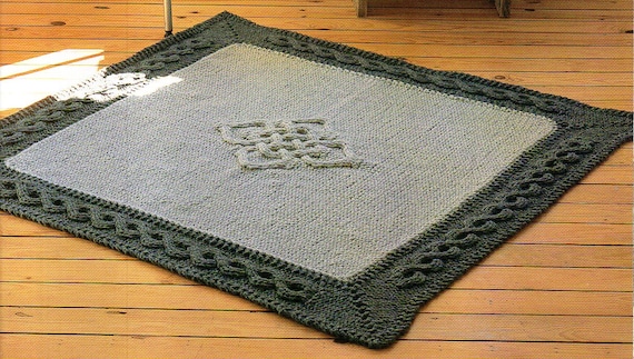 Cable Area Rug Knitting Pattern   Celtic Cables Area Rug Knitting Pattern PDF Instant Download