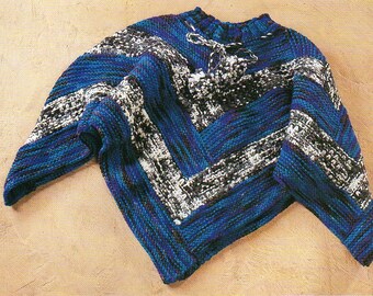 Ripple Cape Poncho Knitting Pattern Zig Zag Poncho Knitting Pattern PDF Instant Download