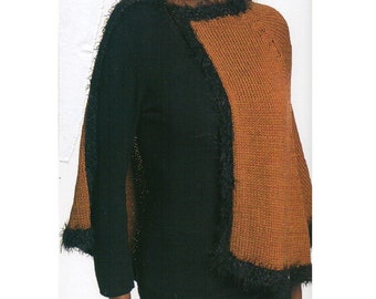 Modello per lavorare a maglia un poncho, scialle, mantello, poncho. Modello PDF per lavorare a maglia, download immediato.