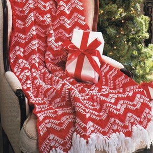 Peppermint Stick Afghan Crochet Pattern Christmas Afghan Crochet Pattern PDF Instant Download image 1