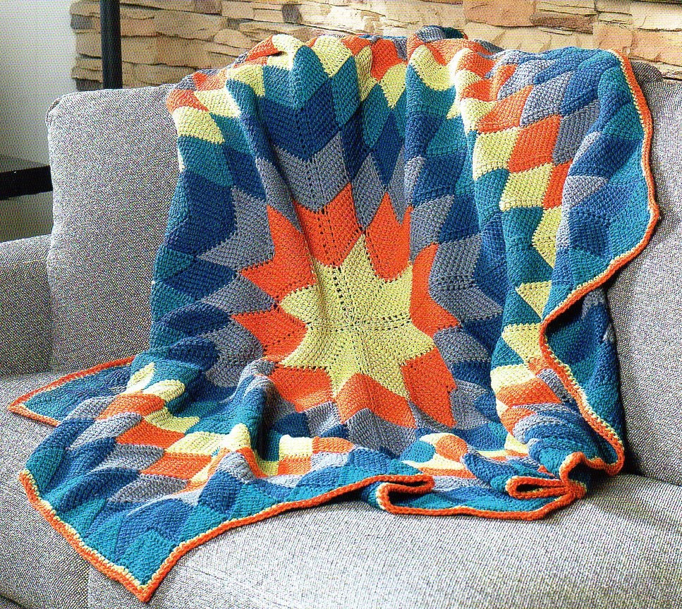 40 Crochet Techniques Patterns with Tunisian Scarves, Doilies, and Filet Designs 3 Starburst Afghan Tunisian Crochet Pattern Diamonds Afghan