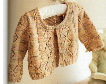 Patrón de tejido para cárdigan de bebé. Patrones de tejido para cárdigan de bebé y niño pequeño. Tallas de 12 a 18 meses. PDF. Descarga instantánea.