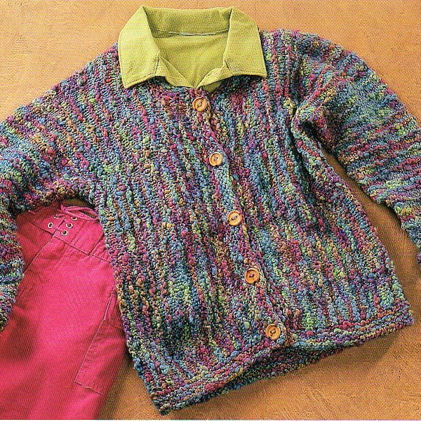 Cuff To Cuff Cardigan Sweater Knitting Pattern  Child Toddler  Easy To Knit Pattern PDF Instant Digital Download