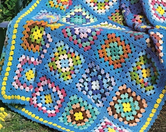 Granny Square Afghan Crochet Pattern Squares Afghan Crochet Pattern PDF Instant Download