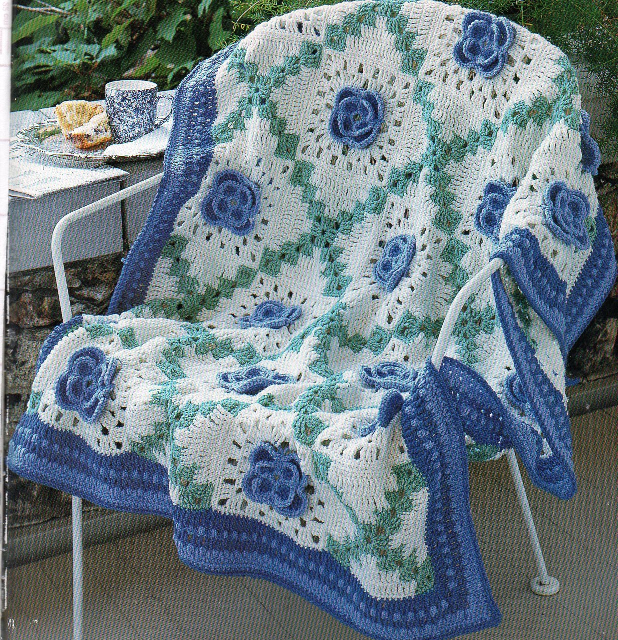 Rose Flower Motif Afghan Crochet Pattern Roses Squares Afghan Crochet