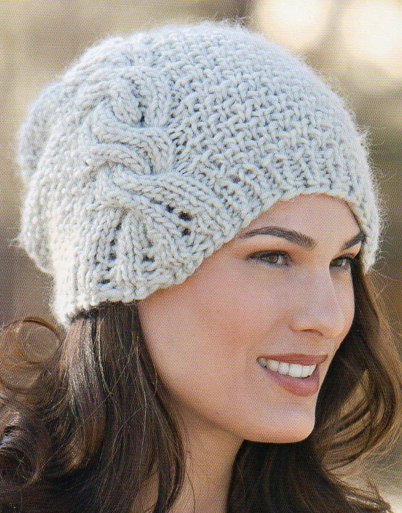 Slouchy Beret Toque Hat Knitting Pattern Beanie Cap Hat Etsy