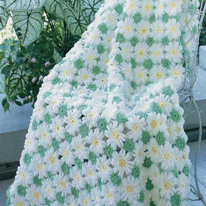 Daisy Flower Afghan Crochet Pattern Daisies Afghan Crochet Pattern PDF Instant Download