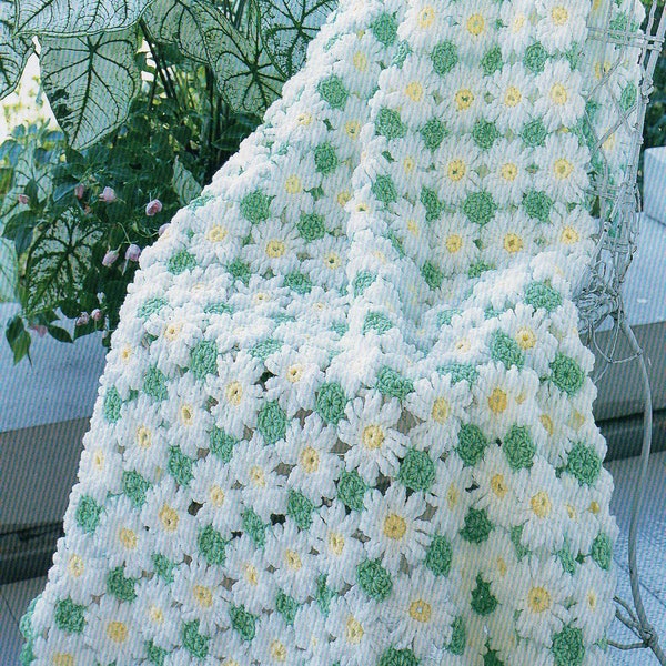 Daisy Afghan Etsy