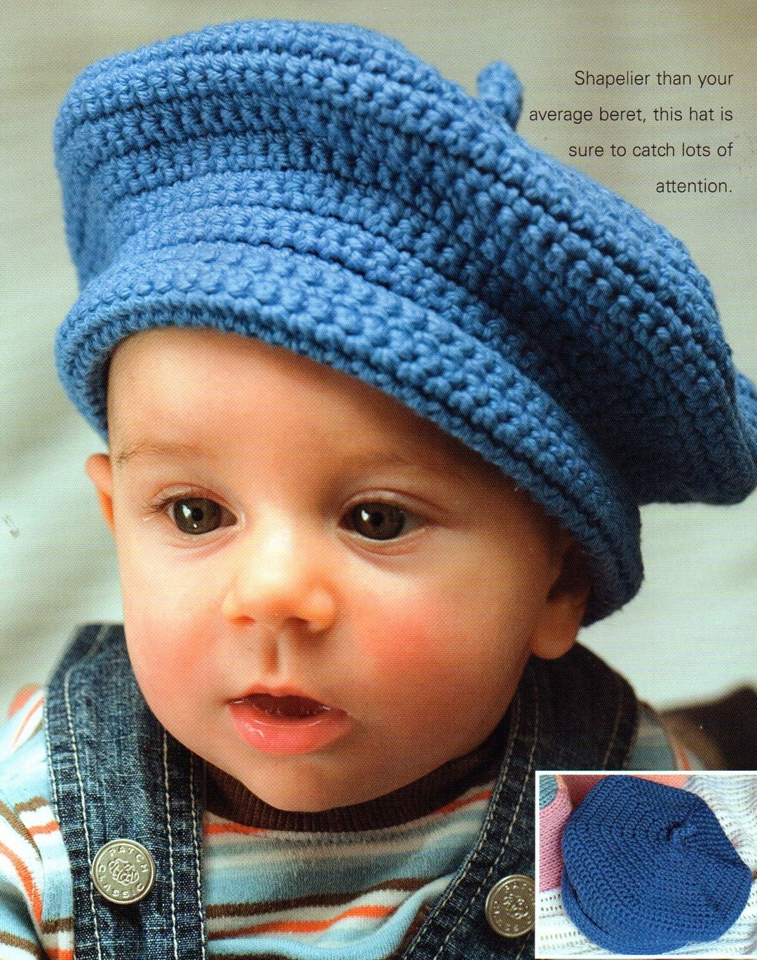 Baby Beret Cap Hat Crochet Pattern Childs Beret Hat Crochet