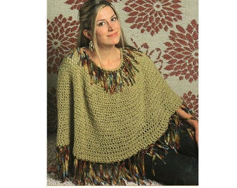 Häkelanleitung für einen Poncho mit Fransen (PDF-Download)