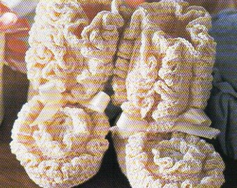 Scarpine alte per neonati con volant all'uncinetto, modello per scarpine all'uncinetto per neonati, modello per scarpine a pantofola all'uncinetto, download immediato in formato PDF