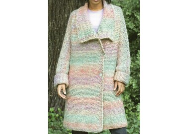 Long Sweater Knitting Pattern  Duster Sweater Knitting Pattern Sizes S M L 1X 2X PDF Instant Download