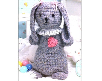 Bunny Rabbit Amigurumi Crochet Pattern Lop Eared Rabbit Amigurumi Pillow Toy Crochet Pattern PDF Instant Download