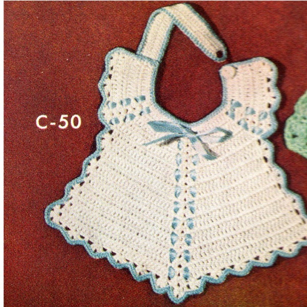 Bib Crochet Pattern Vintage Baby Bib Crochet Pattern PDF Instant Download