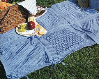 Modello per coperta all'uncinetto a soffietto e a grappolo, modello per coperta all'uncinetto testurizzata in PDF, download immediato