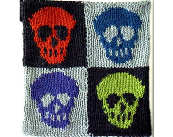 Schädel Stricken Blockmuster Skelett Strickmuster PDF Instant Download
