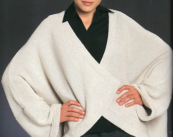 Kimono Sweater Knitting Pattern  Angel Wing Sleeves Sweater Knitting Pattern PDF Instant Download