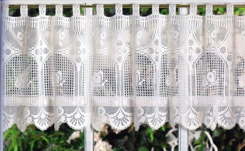 Butterfly Curtain Valance Crochet Pattern Butterfly Valance Etsy