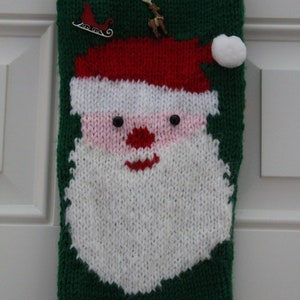 Hand Knitted Christmas Stocking Personalized - Santa