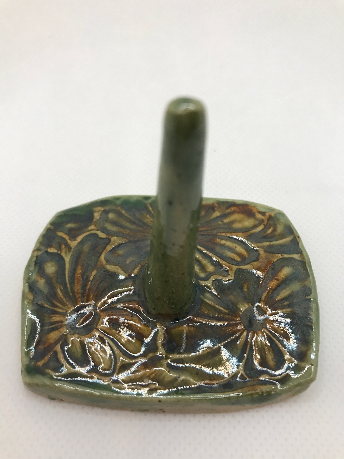 GreenGold Ceramic Ring Holder Handmade Great Gift Never Etsy