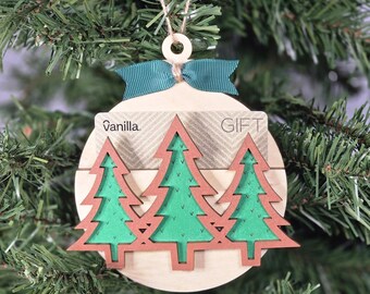 Christmas Wooden Gift Card Holder - Hand-Crafted and Hand-Painted