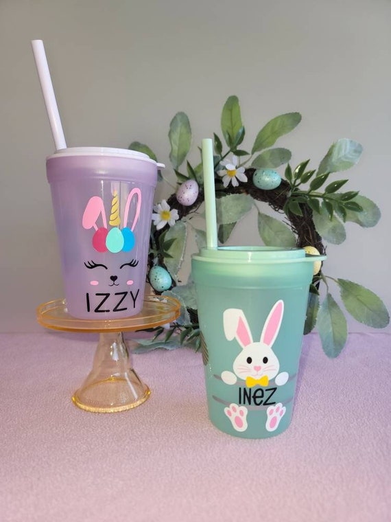 Kids Easter Tumblers, Personalized, Straw & Lid Included, Perfect