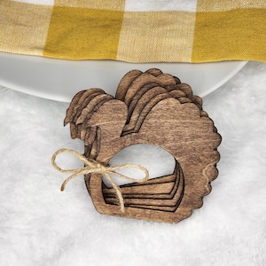 Thanksgiving Turkey Napkin Ring Set - Fall Dining Decor