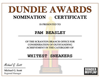 The Office Dundie Award Certificate Instant Download DIY ... The Office Dundie Award Certificate Instant Download DIY ...
