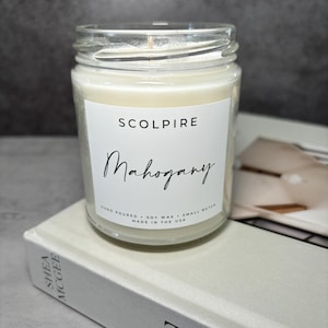 Mahogany Candle | Soy Candle | Handpoured | Glass Candle | Sandalwood Candle | Almond Candle |