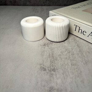 Concrete Candle Stick Holder | Match Holder | Palo Santo Holder | Striped Holder | Holder Set