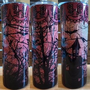 GOTHIC Black Lace Bats Goth Victorian - Black Seam - Sublimation wrap for 20 oz. skinny straight tumbler tumblr - Digital Download JPG PNG